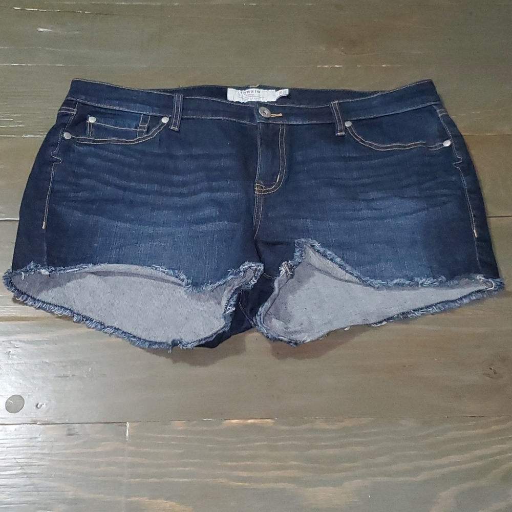 Torrid plus size 16 frayed hem shorts